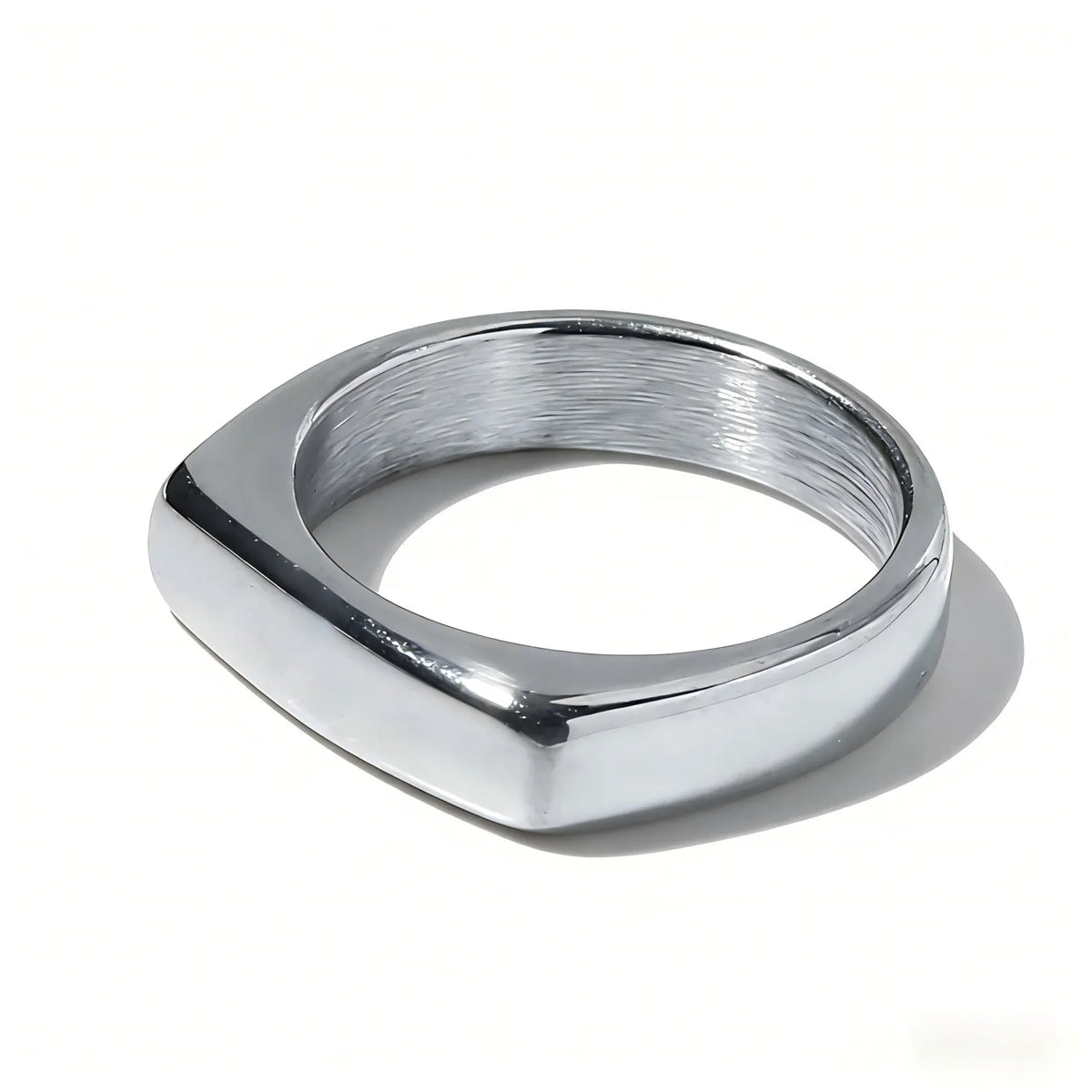 Anillo Cuadrado Minimalista de Acero