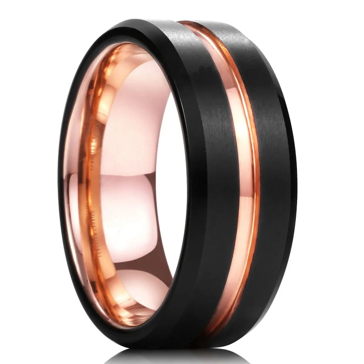 Anillo Plateado Mate de Acero de 8 mm