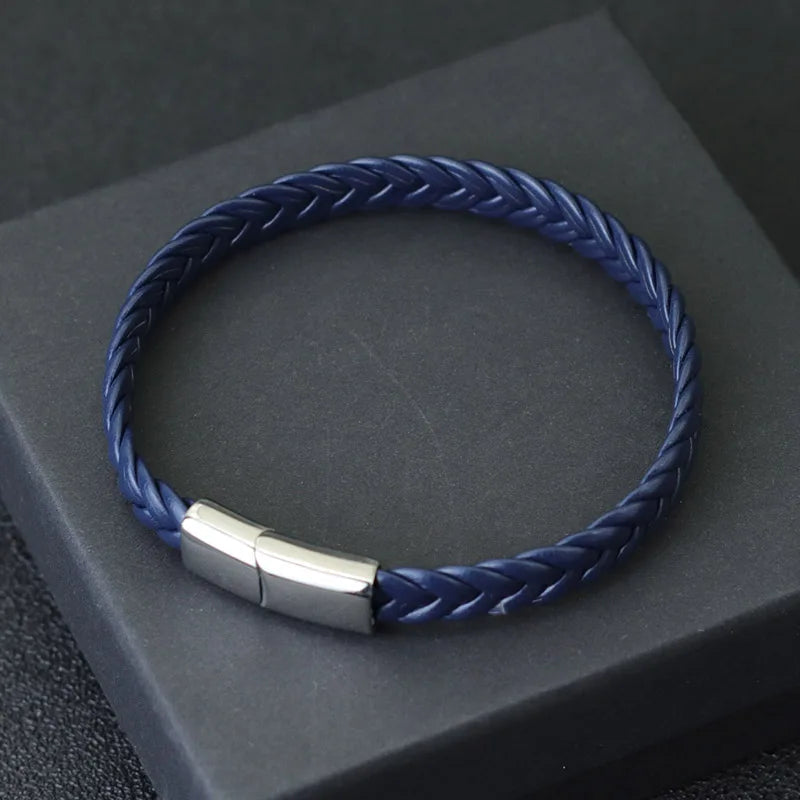 Pulsera Surf de Cuero Trenzado y Acero