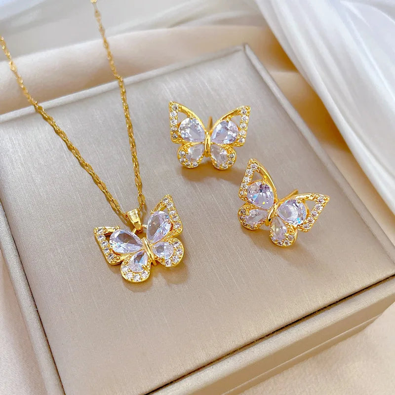 Conjunto de Acero con Cristal Austríaco