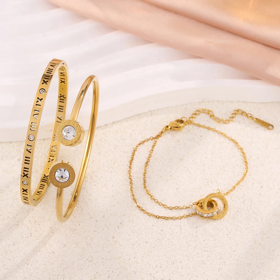 Pulsera Abierta con Números Romanos