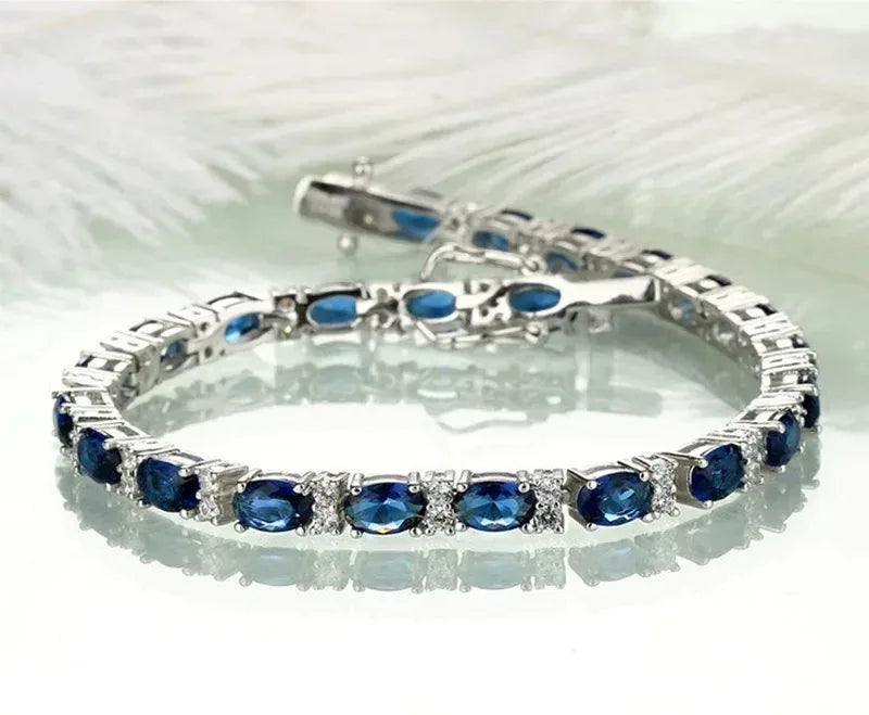 Pulsera de Plata 925 con Zafiro