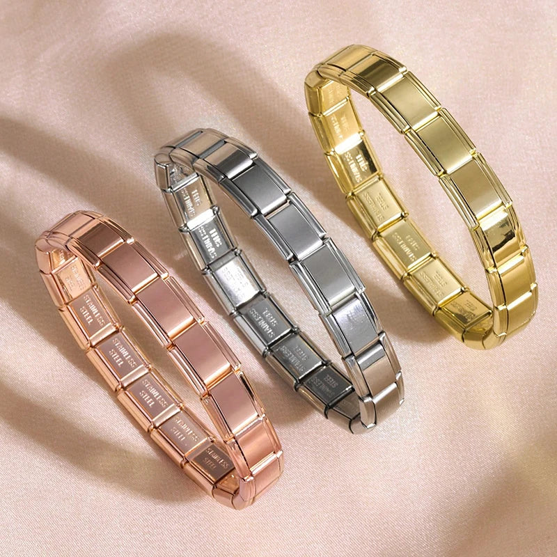 Pulsera Modular Italiana de Acero de 9 mm