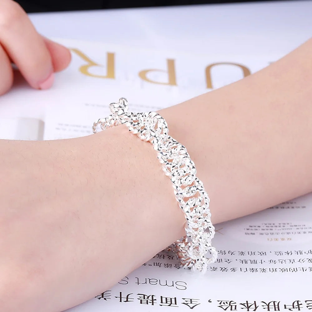 Pulsera Trenzada de Plata 925 con Círculo y Cruz