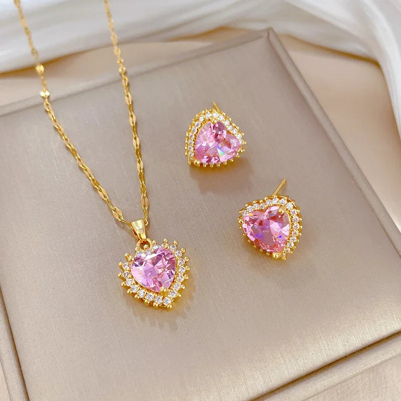 Conjunto de Acero con Cristal Austríaco