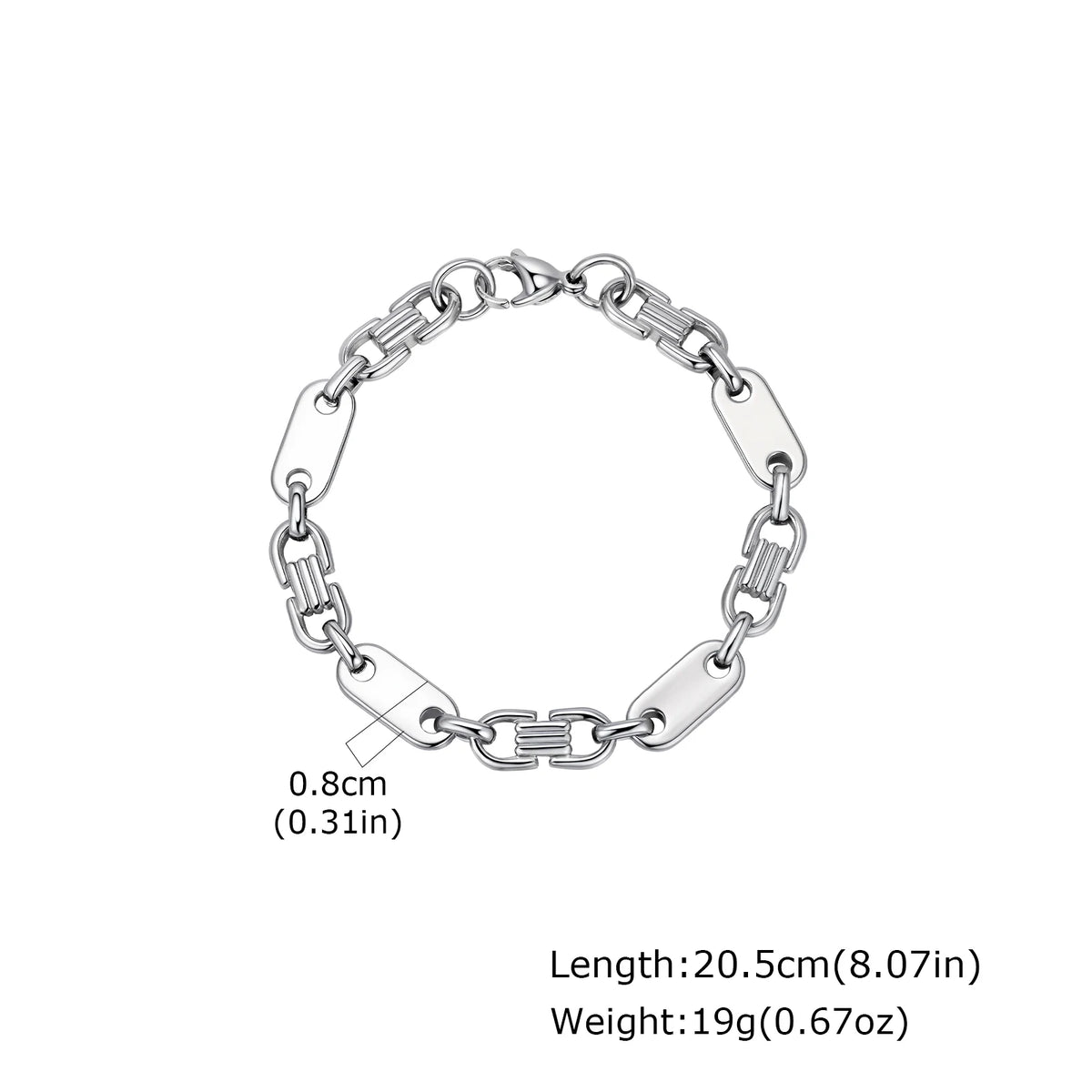 Pulsera Geométrica de Acero Hecha a Mano