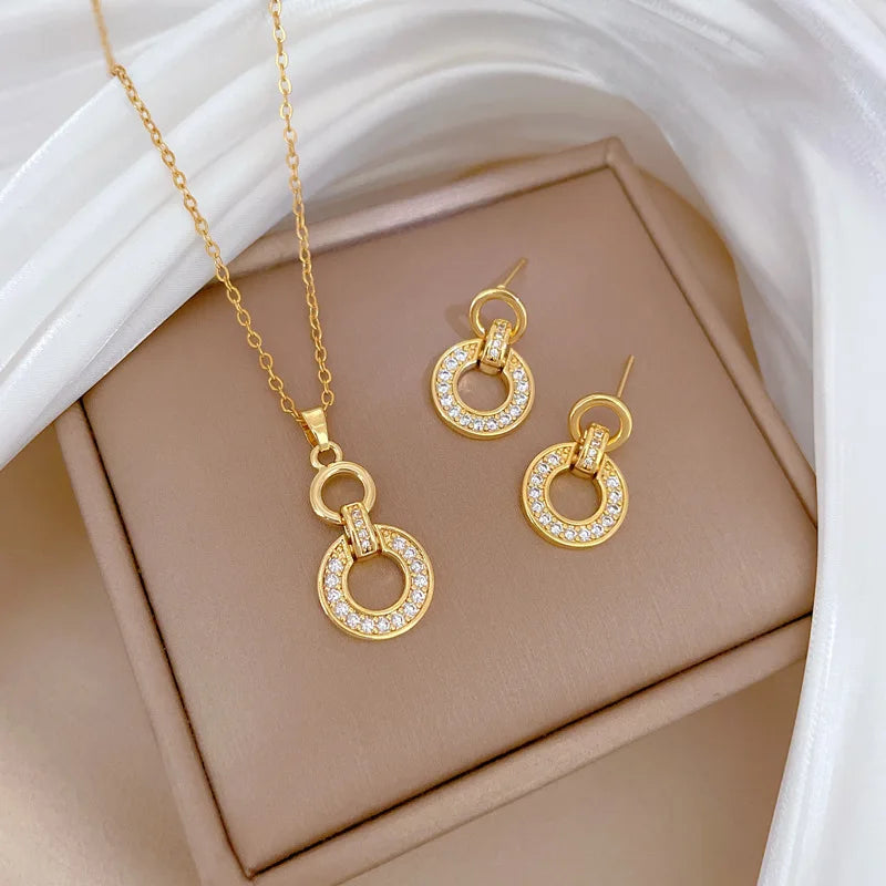 Conjunto de Acero con Cristal Austríaco
